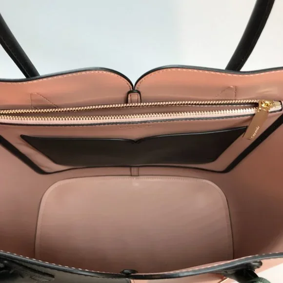 ***SALE***NWT Kate Spade Nicole Pink & Black Leather Bicolor Tote/Crossbody Bag - Picture 6 of 9